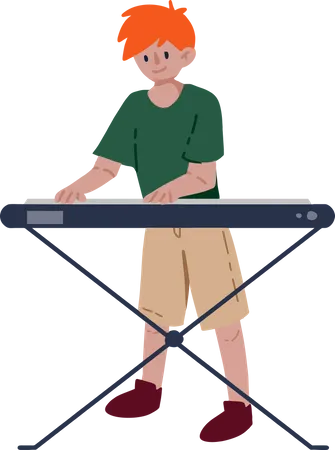 Boy Playing Piano  Illustration