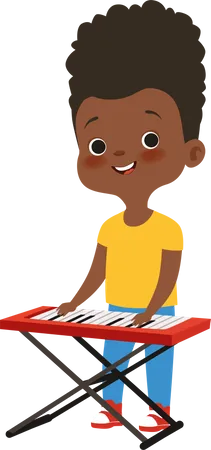 Boy Playing piano  Illustration