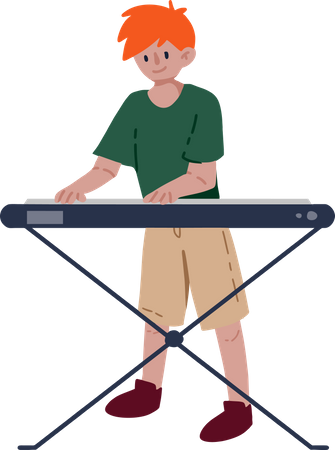 Boy Playing Piano  Illustration