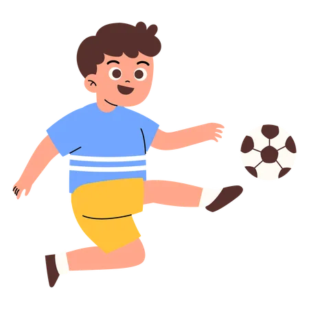 サッカーをする少年  イラスト