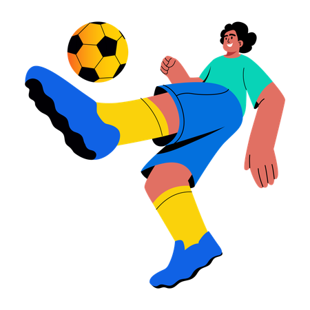 サッカーをする少年  イラスト