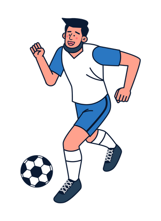 Boy playing soccer Illustration