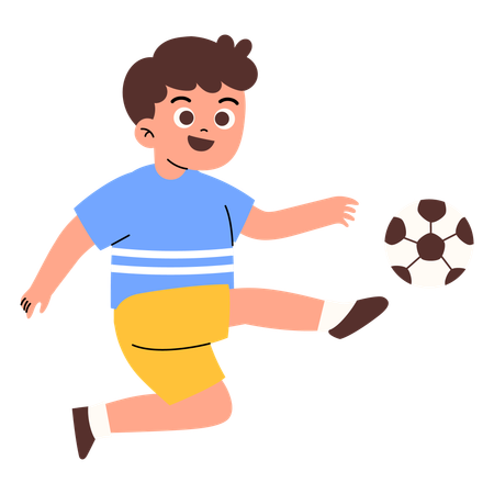 Boy playing soccer  Illustration