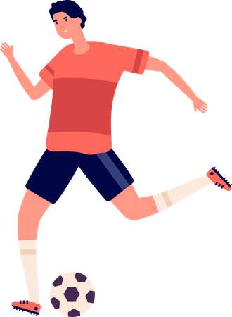 Boy Playing Soccer  Illustration