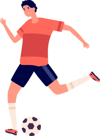 Boy Playing Soccer  Illustration