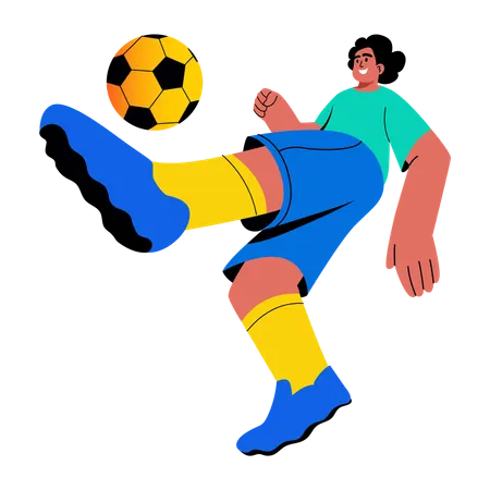 Boy playing soccer  Illustration