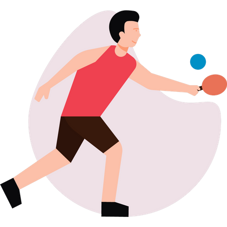 Boy playing table tennis  Illustration