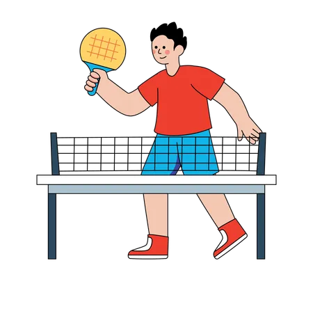 Boy playing table tennis  Illustration