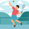 boy playing tennis illustrations