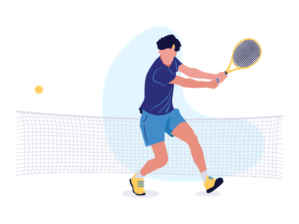 Boy playing tennis  Illustration