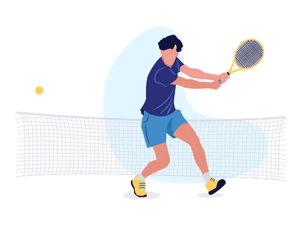 Boy playing tennis  Illustration