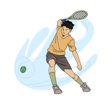 Boy Playing tennis  Illustration