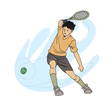 Boy Playing tennis  Illustration