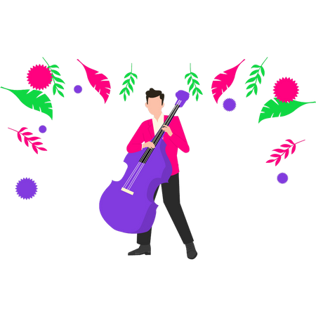 Boy playing the guitar Illustration