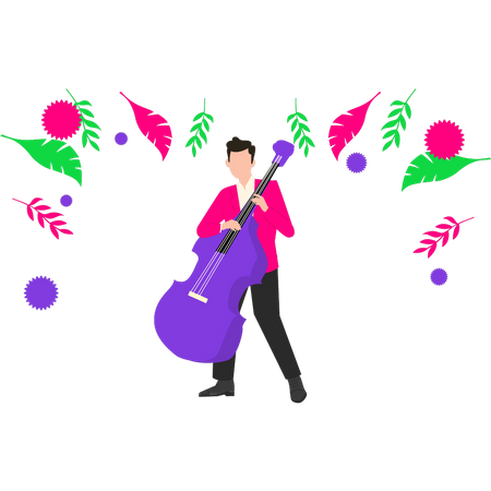 Boy playing the guitar  Illustration