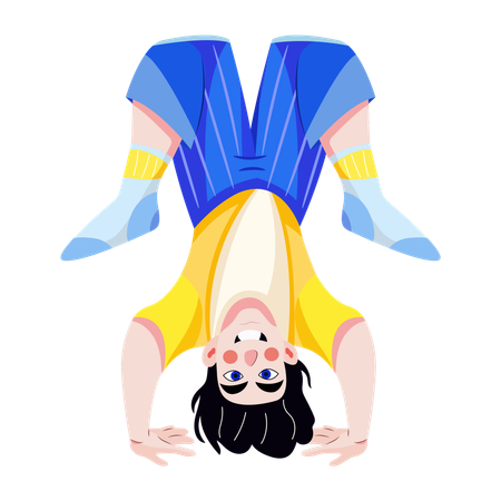 Boy playing upside down gesture  Illustration