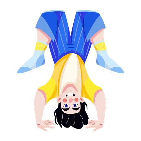 Boy playing upside down gesture  Illustration