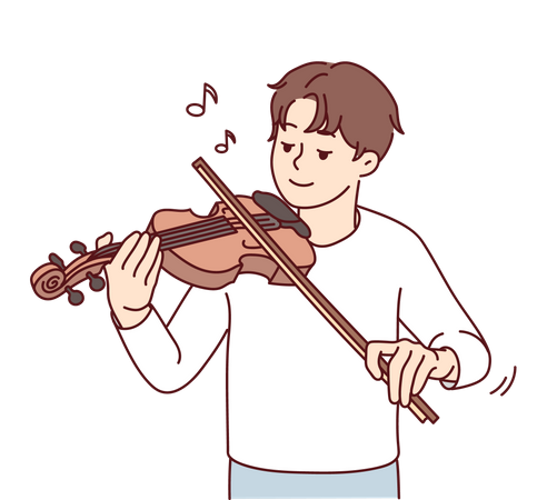 Boy playing violin  Illustration