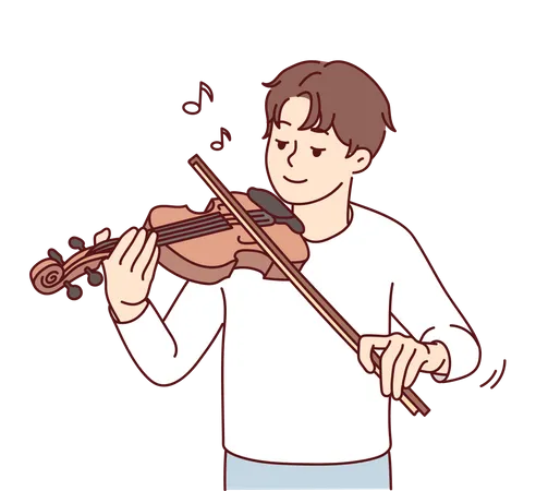 Boy playing violin  Illustration