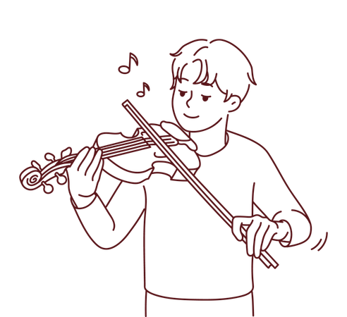 Boy playing violin  Illustration