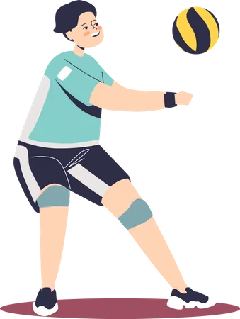 Boy playing volleyball Illustration