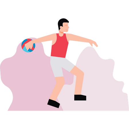 Boy playing volleyball  Illustration