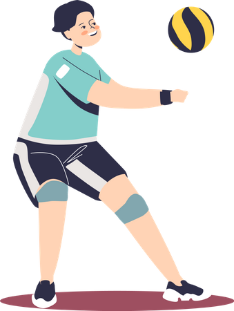 Boy playing volleyball  Illustration