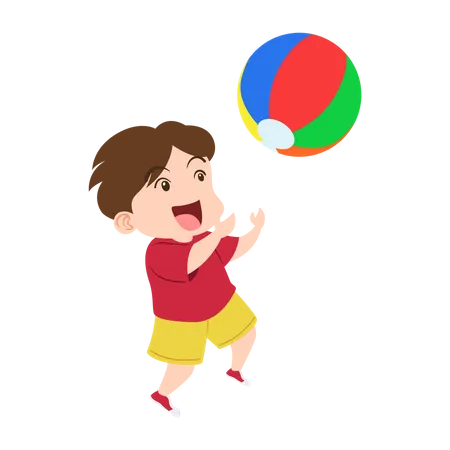 Boy playing with ball  Illustration