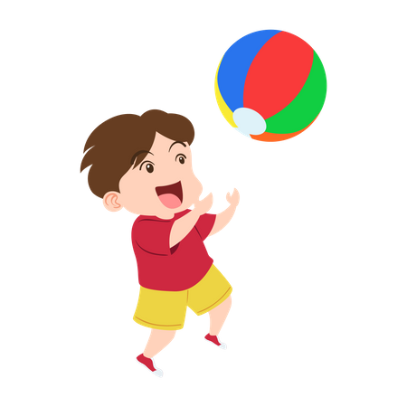 Boy playing with ball  Illustration