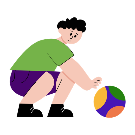 Boy playing with ball  Illustration