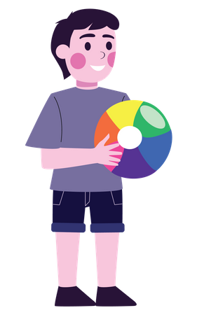 Boy playing with toy Illustration