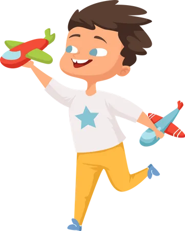 Boy playing with toy  Illustration