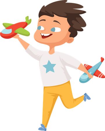 Boy playing with toy  Illustration