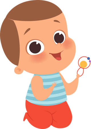 Boy playing with toy  Illustration