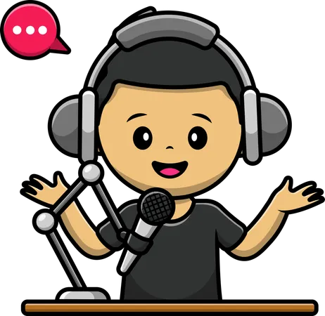 Boy podcaster  Illustration