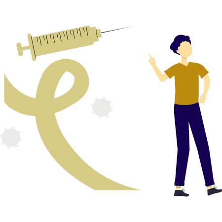 Boy pointing Aids vaccination day  Illustration