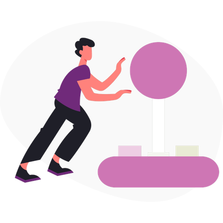 Boy  pointing joystick  Illustration