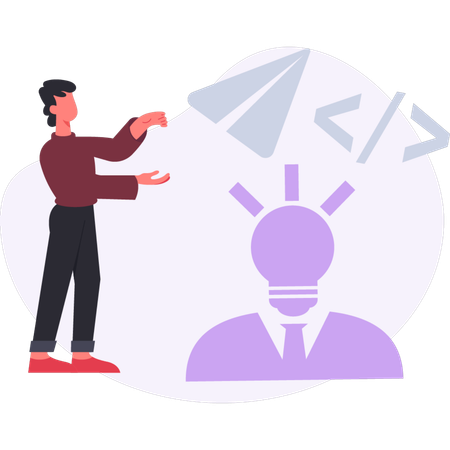 Boy  pointing  shapes  Illustration