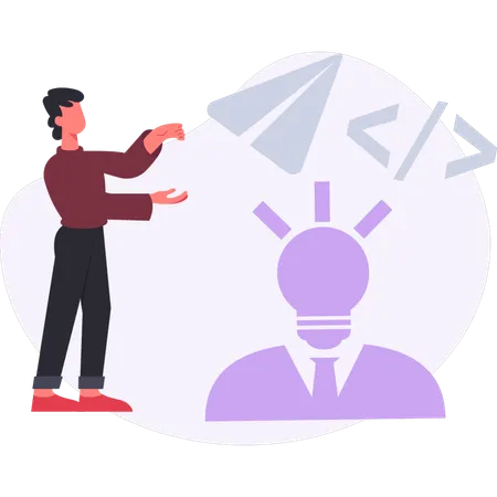 Boy  pointing  shapes  Illustration