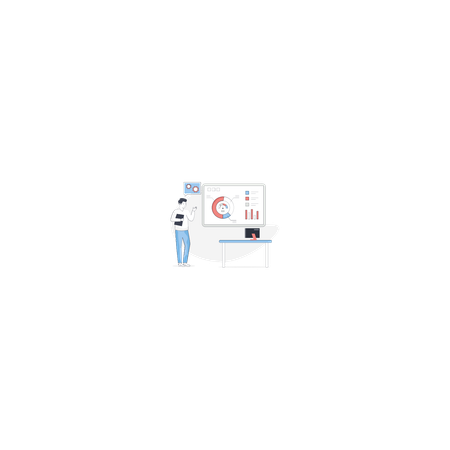 Boy Pointing Speed Meter  Illustration