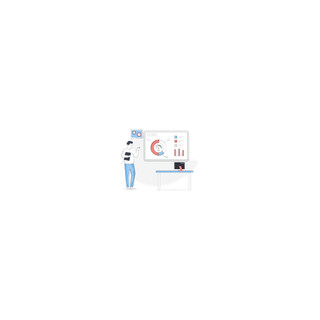 Boy Pointing Speed Meter  Illustration