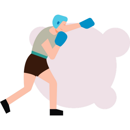 Boy practicing boxing  Illustration