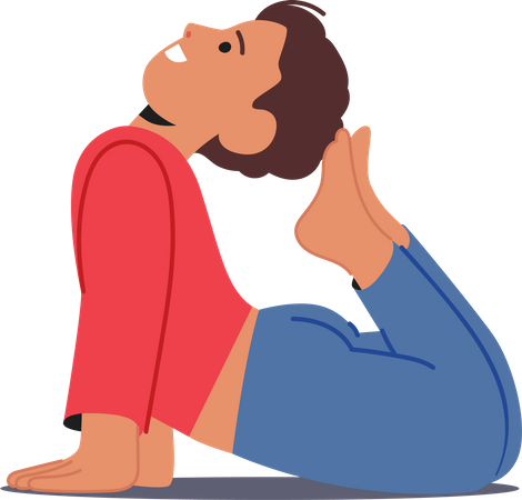 Boy Practicing Yoga  Illustration