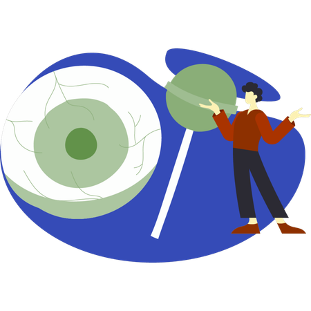 Boy presenting halloween candy  Illustration