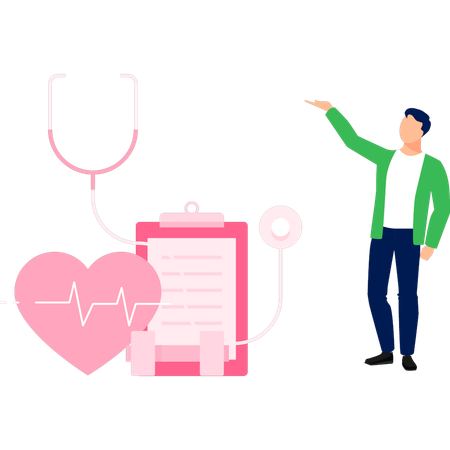 Boy presenting hypertension  Illustration