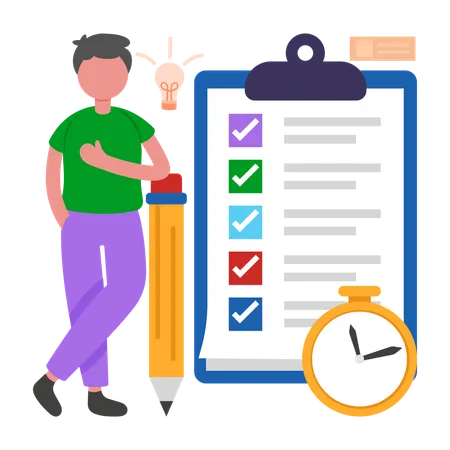 Boy Prioritise tasks effectively  Illustration