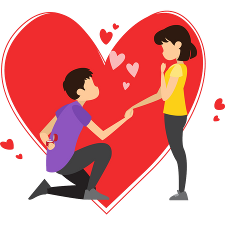 Boy proposed to girl Illustration
