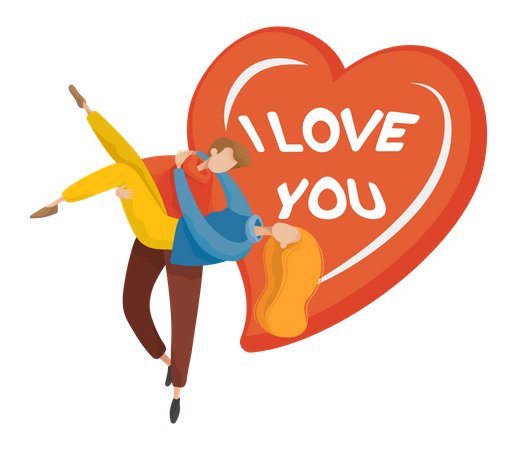 Boy proposing to girlfriend  Illustration