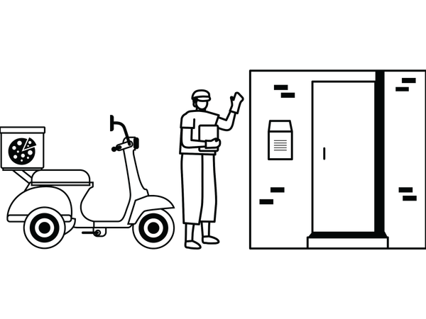 Boy providing delivery service  Illustration