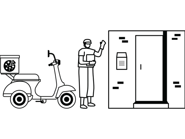 Boy providing delivery service  Illustration